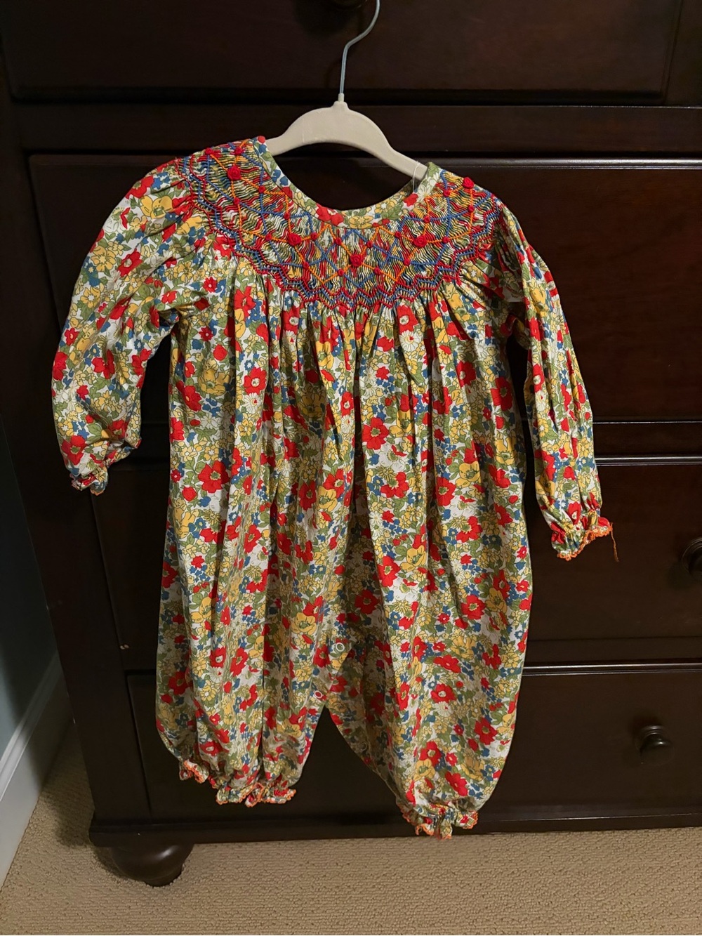 Delaney 18 month Floral Smocked Romper